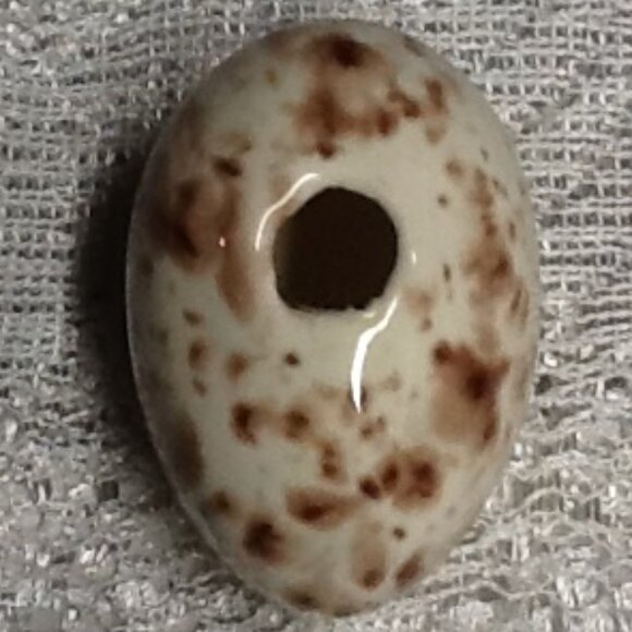 brown and white ceramic egg W 32 - Picture 2 of 2